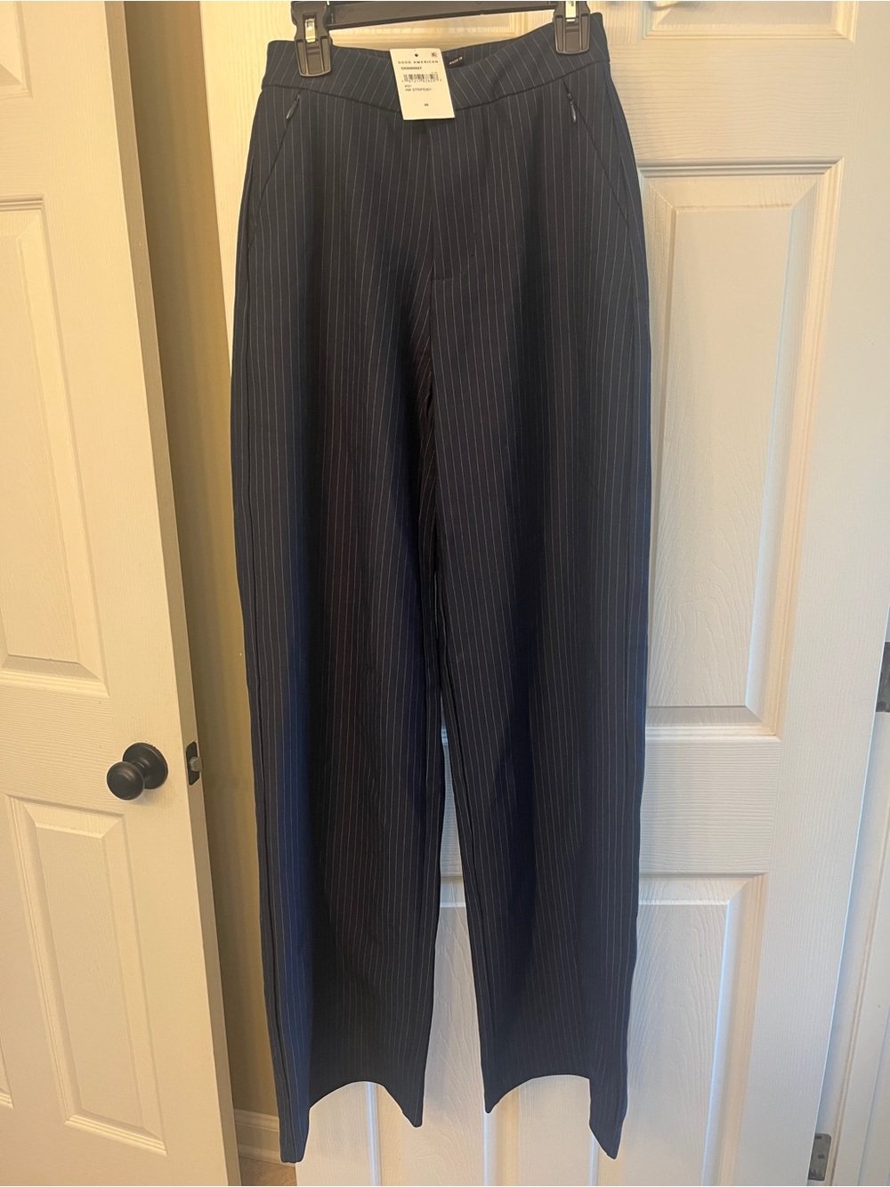 Good American Women’s Navy Pinstripe Dress Pants size 00
